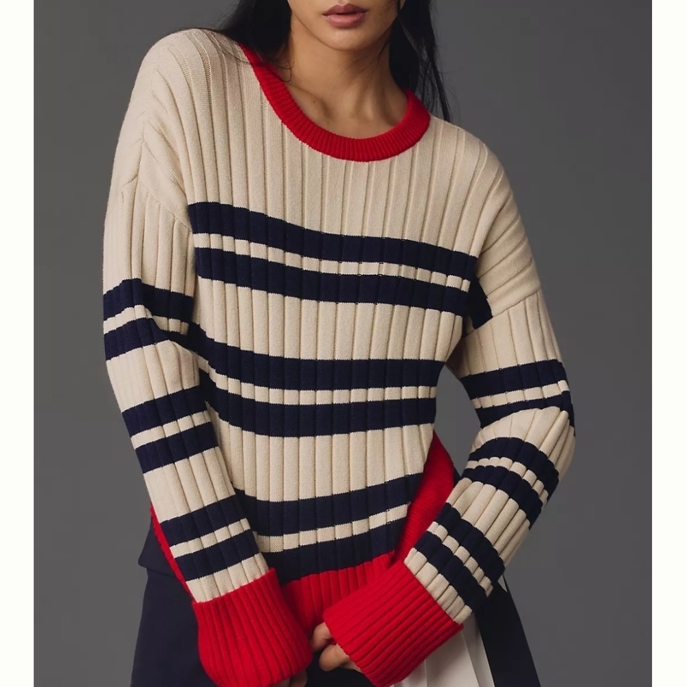 Maeve Rib Crew Compact Pullover Sweater